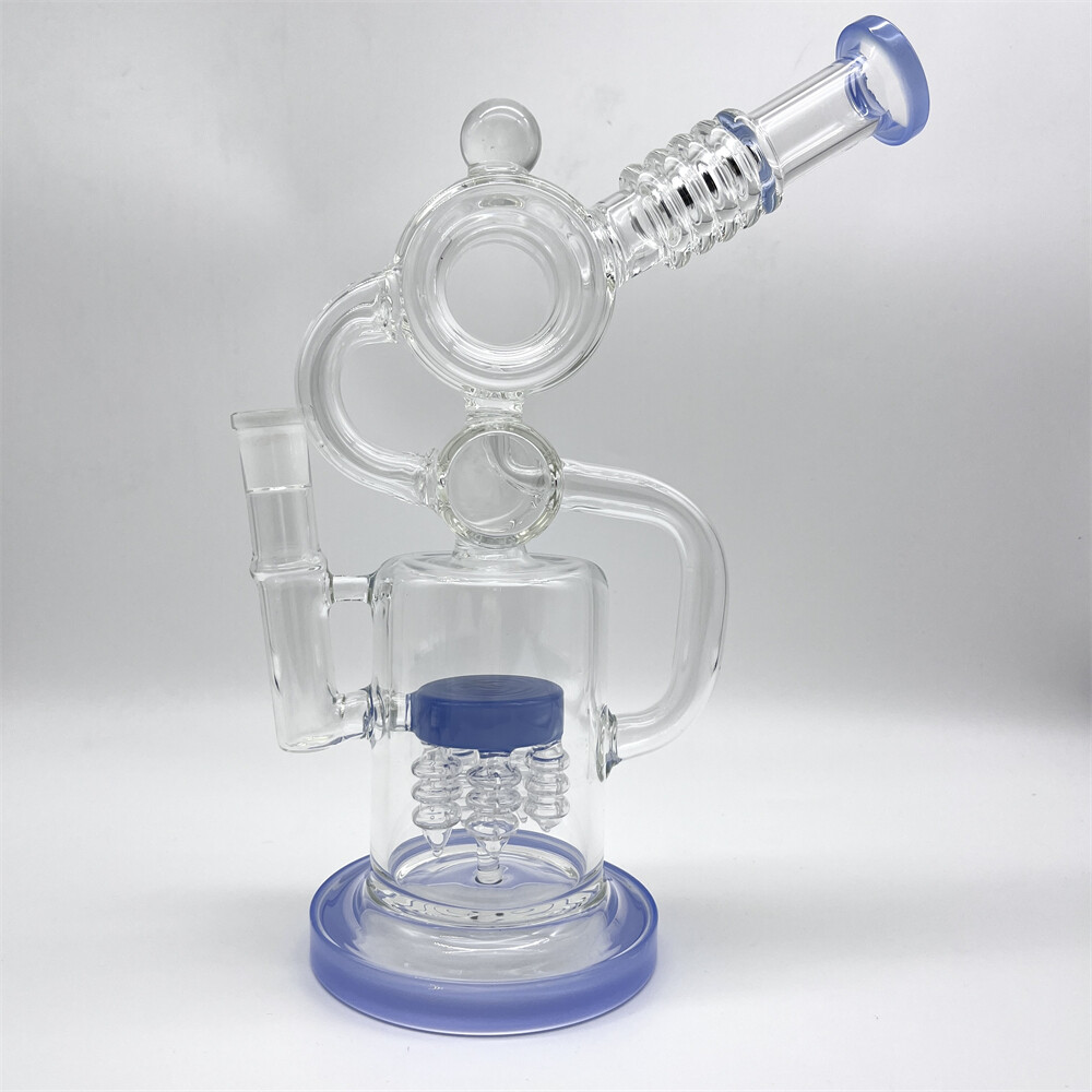 12in Premium Heavy Vortex Filter Glass Bong Recycler Smoking Water Pipe Hookah