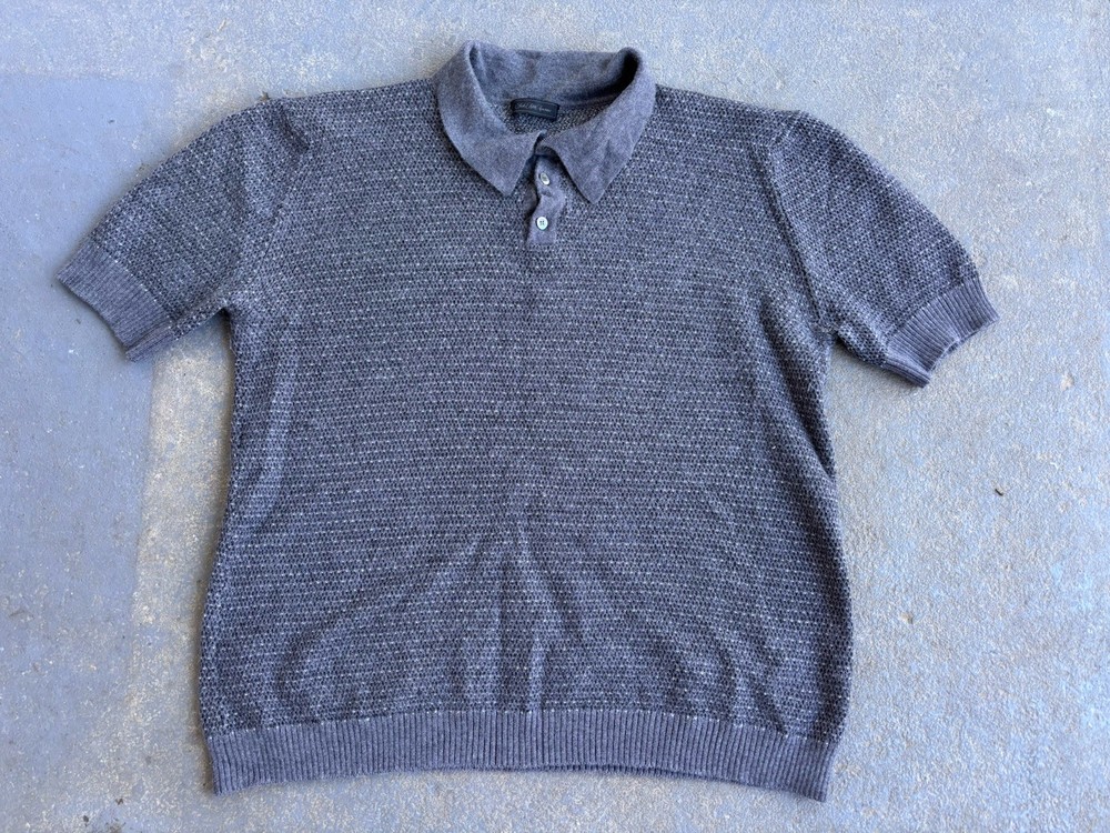 Saks Fifth Ave Italy Men’s Soft Wool POLO Sweater.medium/boxy Fit