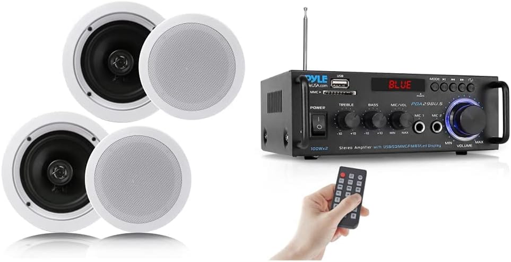 Pair 6.5” Flush Mount In-Wall In-Ceiling 2-Way Home Speaker System (PDIC1661RD)