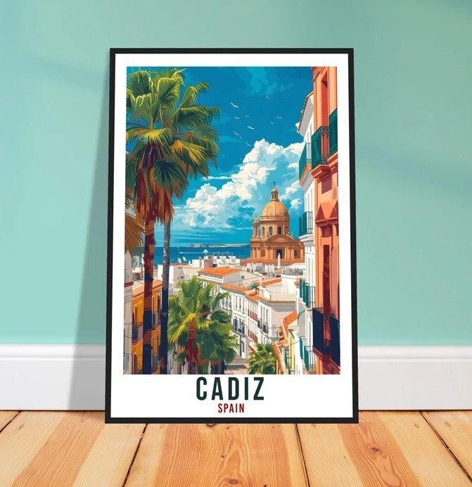 Cadiz Travel Print Spain Home Decoration