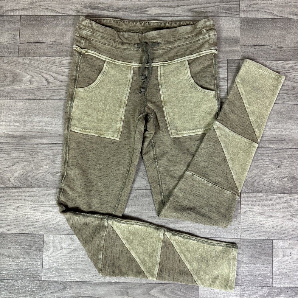 Women's FP Movement Green Stretch Kyoto Patchwork Skinny Legging Pants sz XS