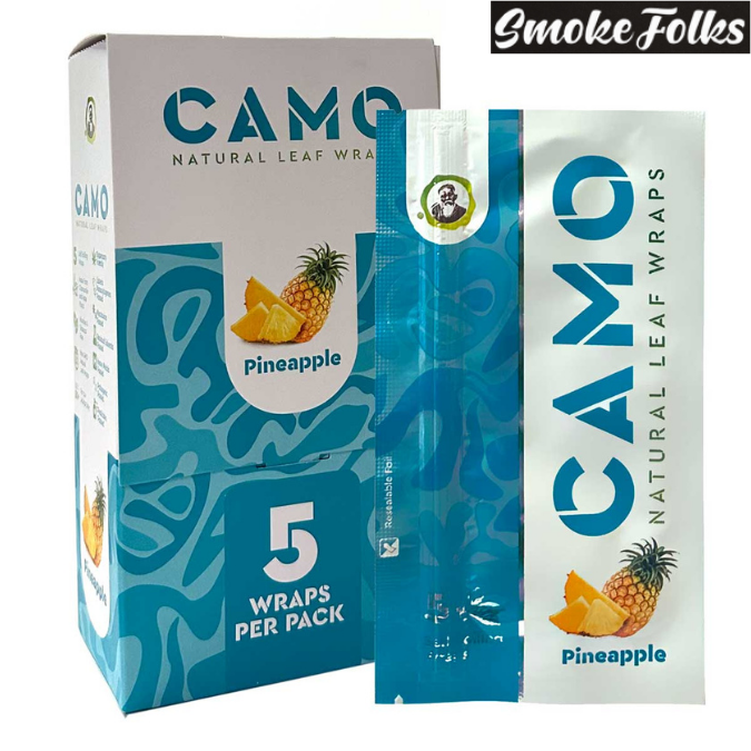 Camo Self-Rolling Natural Leaf Wraps 125mm Pineapple Flavor Full Box