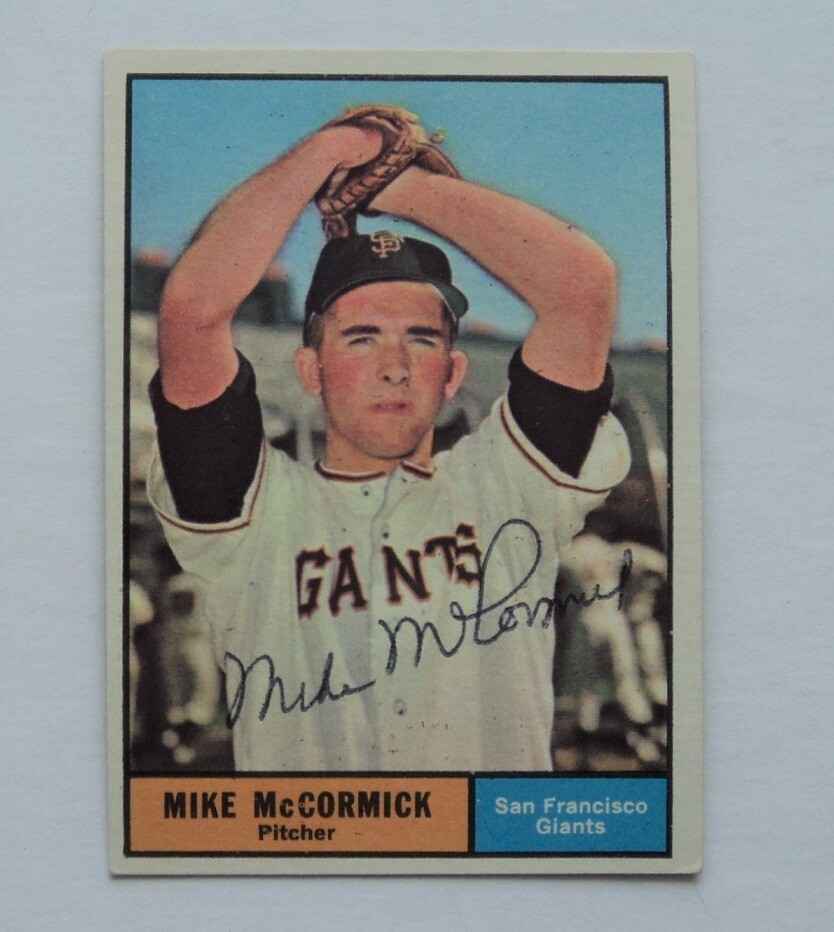 1961 Topps #305 Mike McCormick Giants AUTOGRAPHED MINT -  FLASH SALE-image
