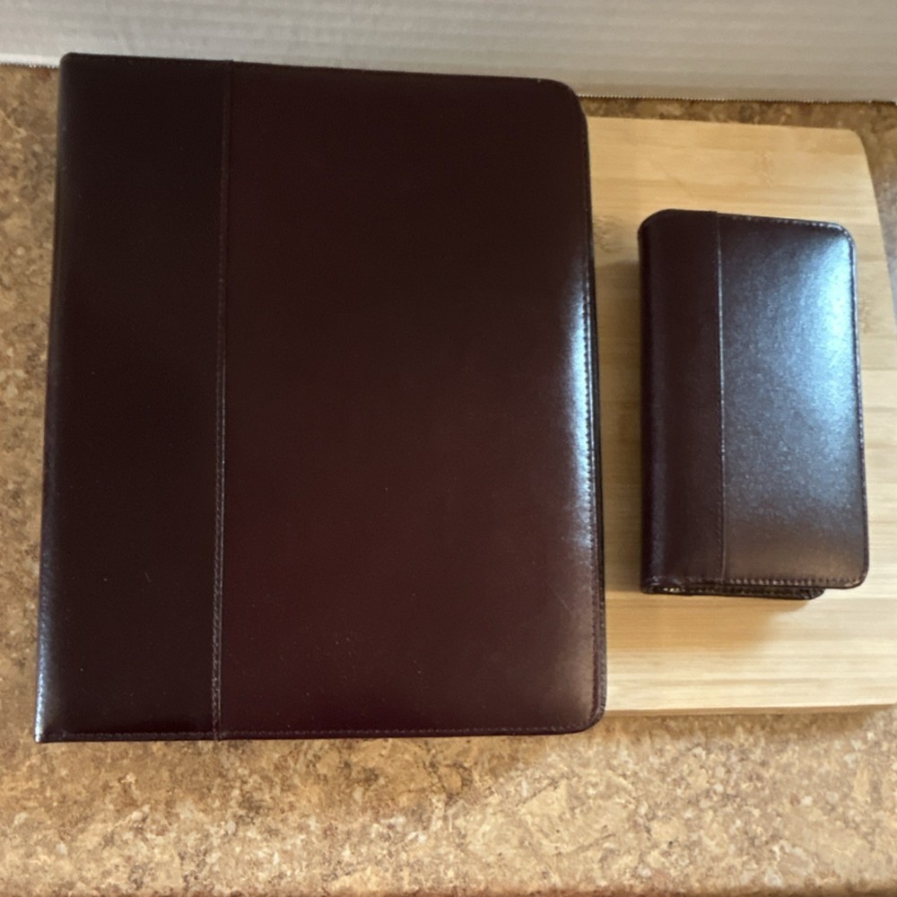 Vintage JCPenney Protocol Leather Planner  12.5” Binder + 4x7 Pocket Organizer