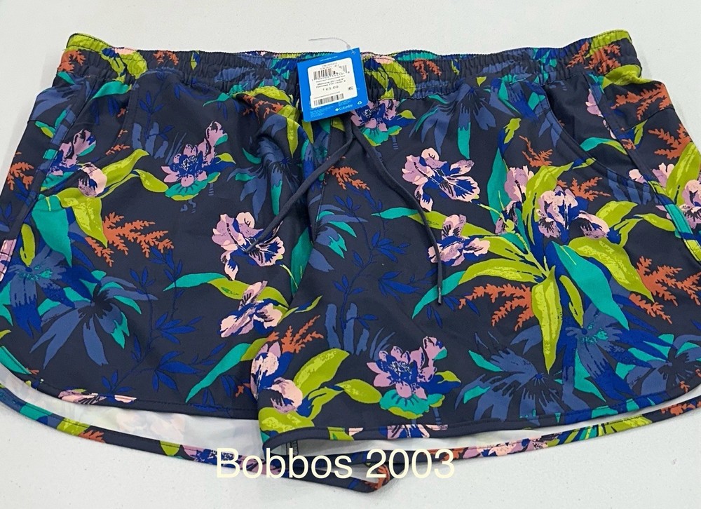 Columbia Women's Printed Stretch Shorts, Bogata Bay, Size 2X