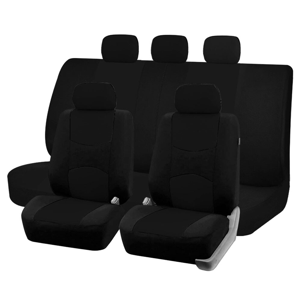 For Ford Car Seat Cover Full Set 5-Seats Front Rear Protector Cloth Black USA