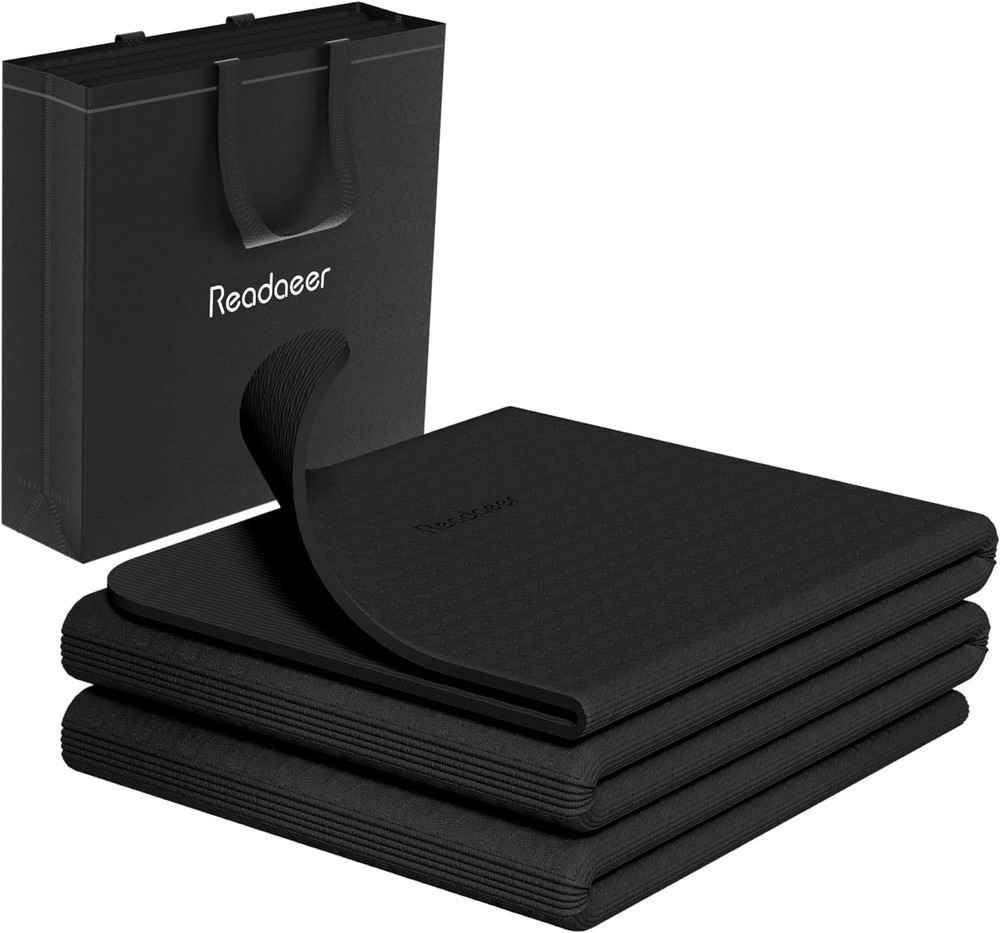 Foldable 6mm Travel Yoga Mat with Carrying Bag Non-Slip Portable