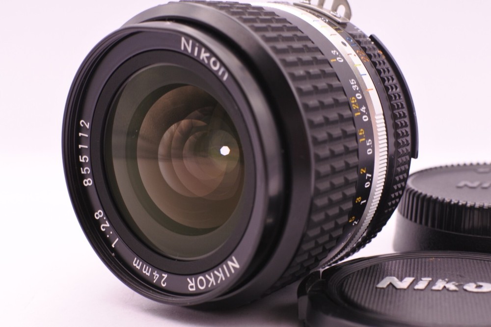 Near Mint Nikon Ai-S Nikkor 24mm f2.8 Manual Focus Prime Lens F Mount Japan #66