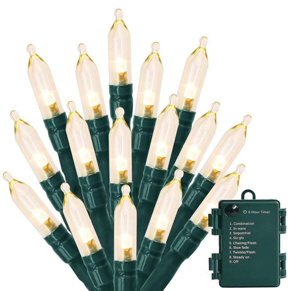 Christmas Lights - Battery Operated String Lights 50 LED Xms Mini Lights 8 Mo...