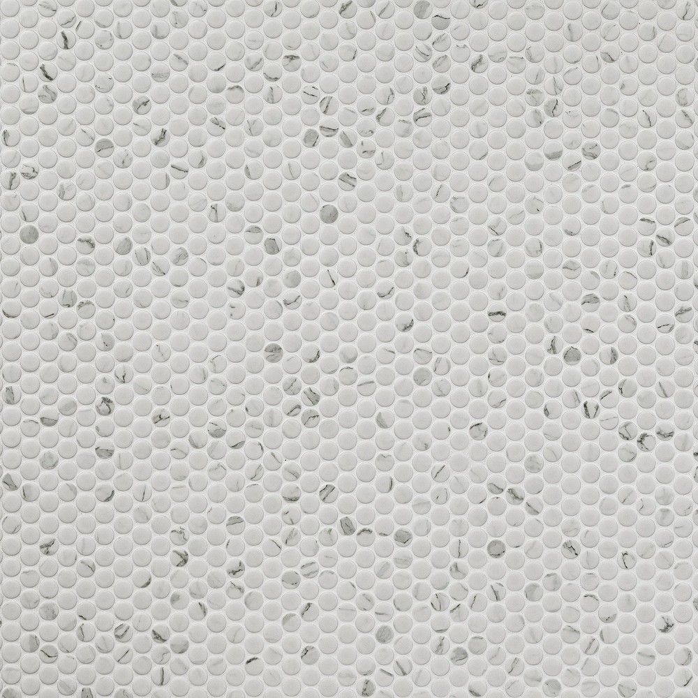 Carrara 11x12 Matte Penny Round Porcelain Tile for Kitchen Bath Backsplash Floor