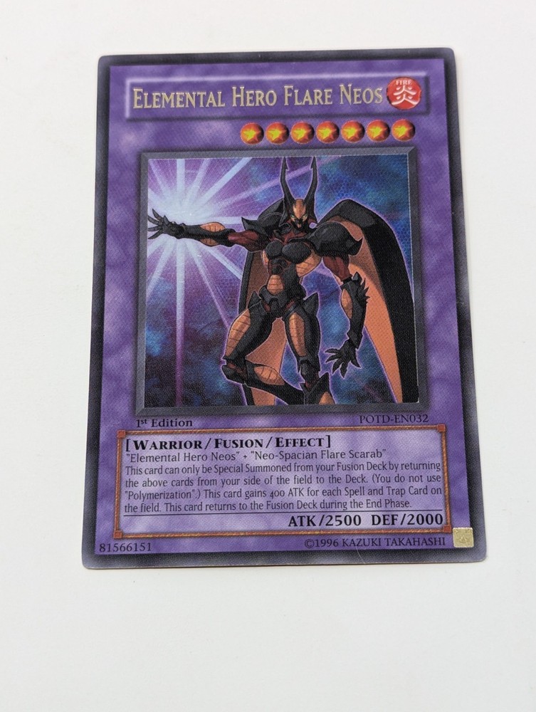 YuGiOh Elemental Hero Flare Neos POTD-EN032 1st Edition LP Ultra Rare Card