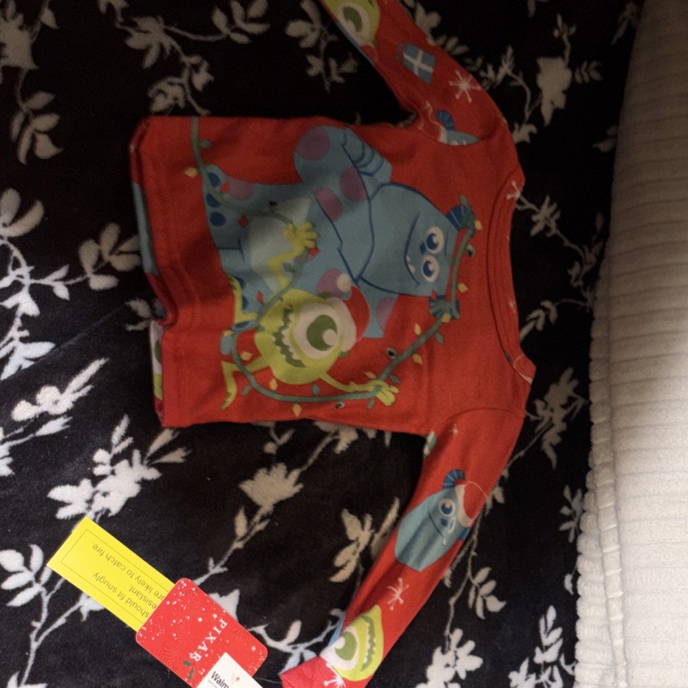 Pixar Monsters, Inc. Christmas Bodysuit 18M Red Long Sleeve Sulley Mike Wazowski