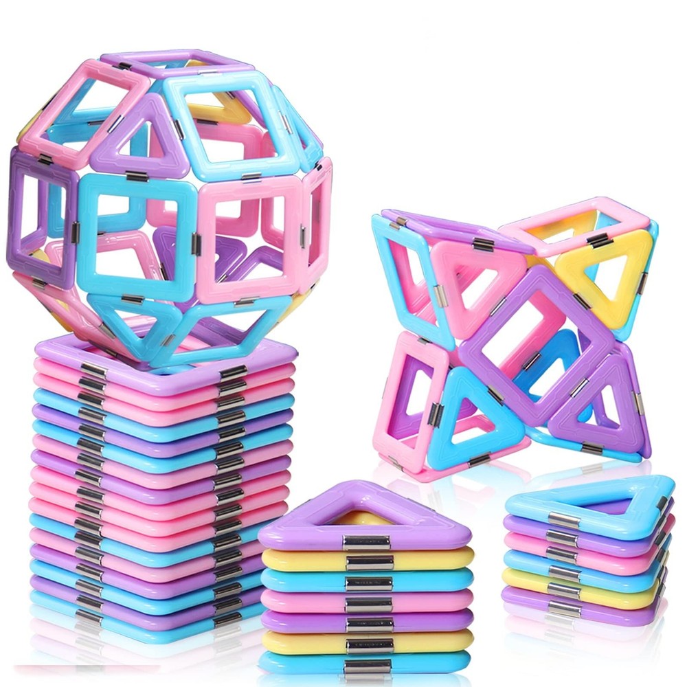 Colorful Macaron Magnetic Building Blocks for Kids Ages 3-8