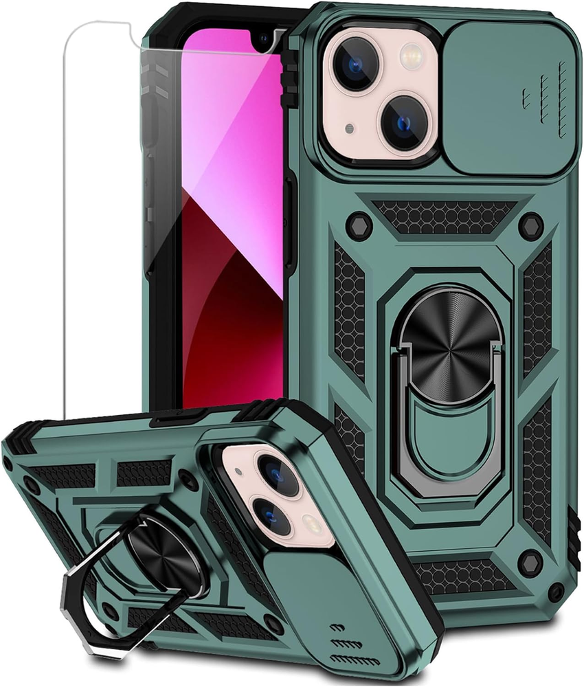iPhone 13 Case with Camera Cover & 15FT Military Drop Protection