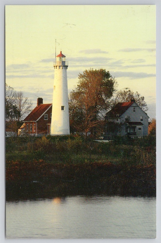 Tawas Point Lighthouse Lake Huron Since 1870s Tawas MI Postcard AJ16