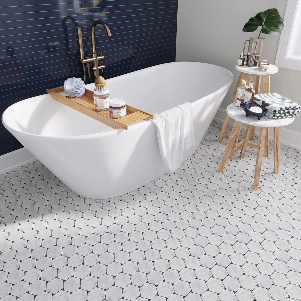 Apollo Athens 11x12 Polished Cotton Bianco White Tile