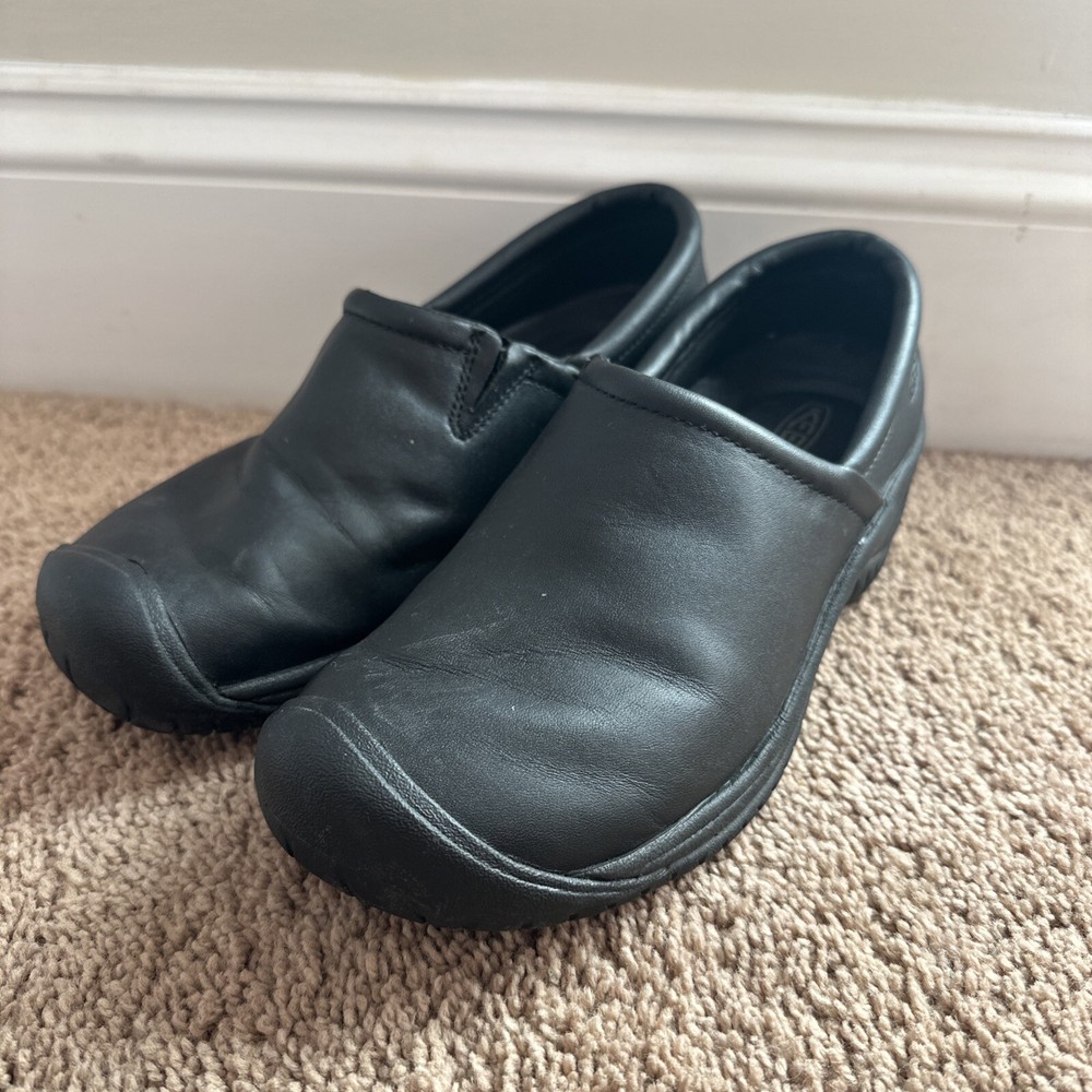 Keen Utility PTC Slip-On Work Shoes for Nurses - Black - Womens Size 7.5