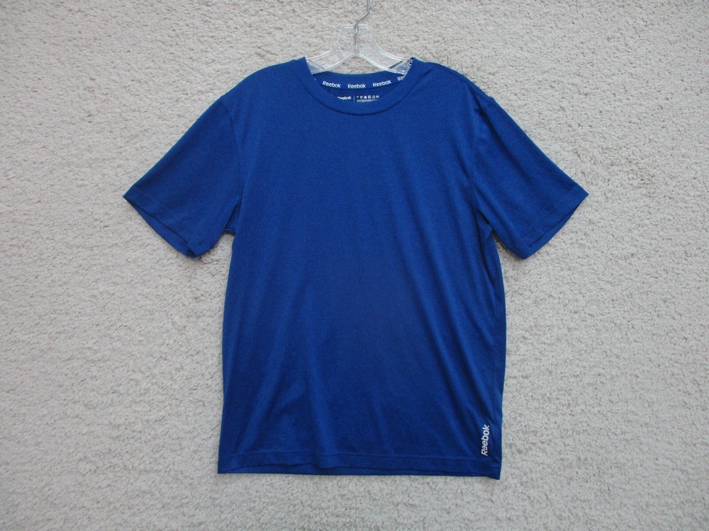 Reebok Shirt Small Adult Blue Tee Athletic Logo Stretch Lightweight Gym Mens S