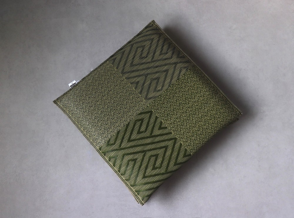 Igusa Tatami Cushion Set | Japanese Woven Zabuton Floor Pillow, Green