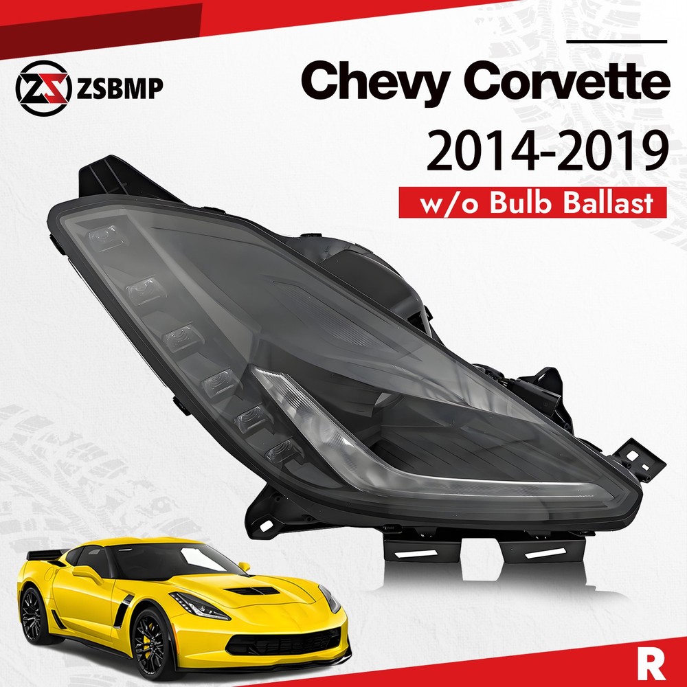 HID/Xenon Headlight For 2014-2019 Chevy Corvette w/o Bulb Passenger Right Side
