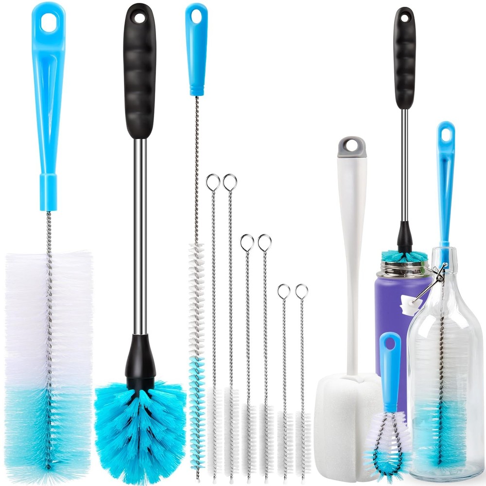 5 Pack Bottle Brush Cleaning Set，Long Handle Bottle Cleaner for Washing Narrow