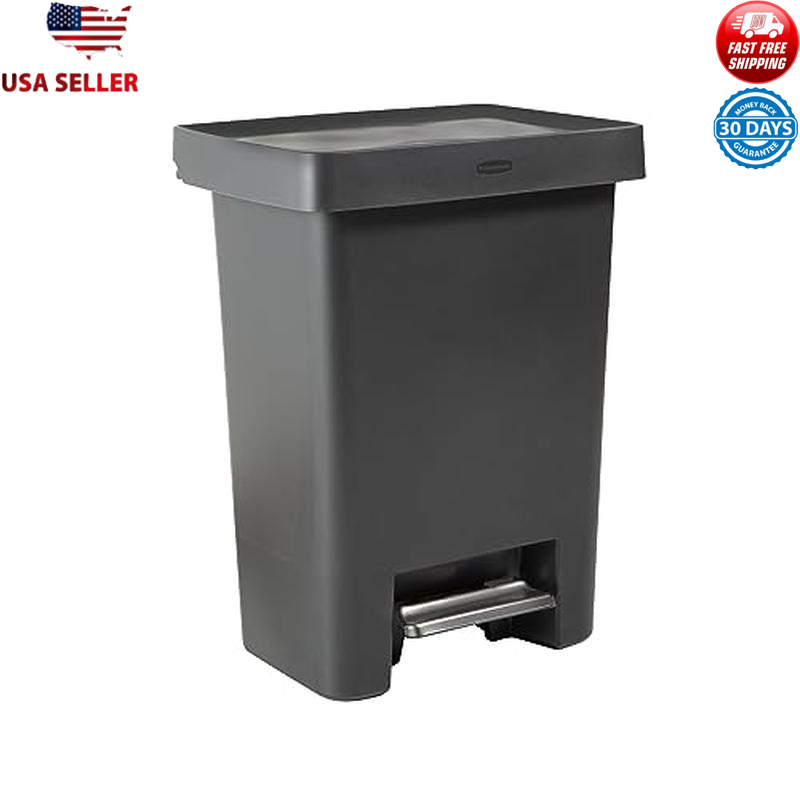 High-Capacity Step-On Trash Can 19G Dual Stream Recycling Stainless Steel Pedal