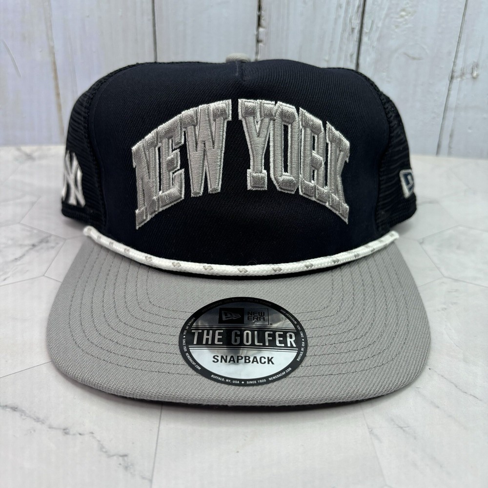 New York Yankees New Era The Golfer Navy Gray Rope Hitch Snapback Hat Mesh Cap