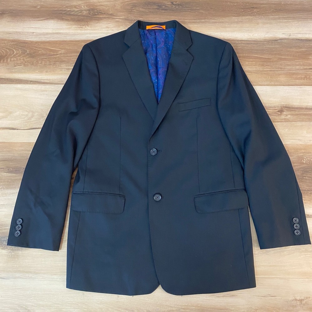 Tallia Blazer Boys 20R Black Wool 2 Button Jacket Sport Coat