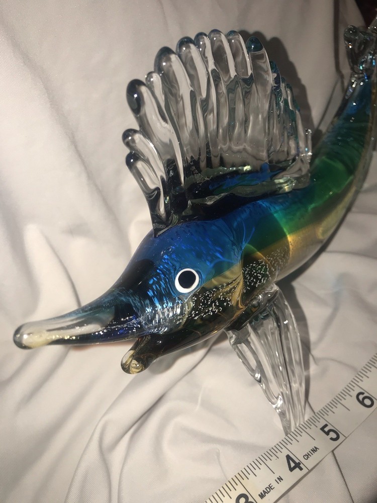 Hand Blown Glass Marlin Fish