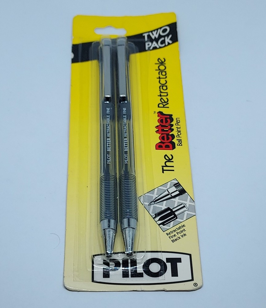 PILOT The Better Retrable Ball Point Pen Two Pack New Fine Point Black Ink