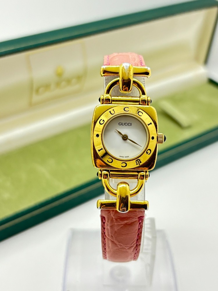 Gucci Horsebit 6300L Pink Quartz Womens Watch Excellent Condition with Box