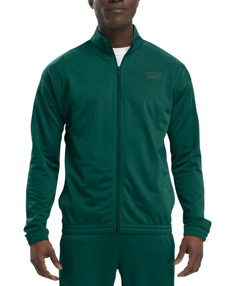 Reebok Men Regular fit Track Jacket Coat Size XL Green Solid Full Zip