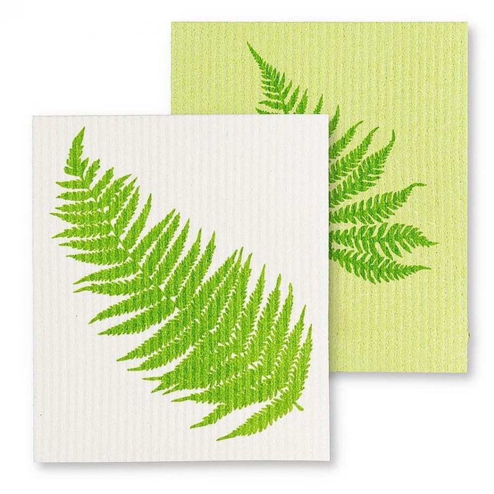 Set of 2 Soft Absorbent Fern Leaf Dishcloths for Kitchen Cleaning
