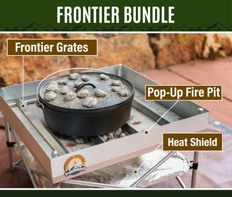 Portable Fireside Dutch Oven Fire Table for Outdoor Cooking & Camping