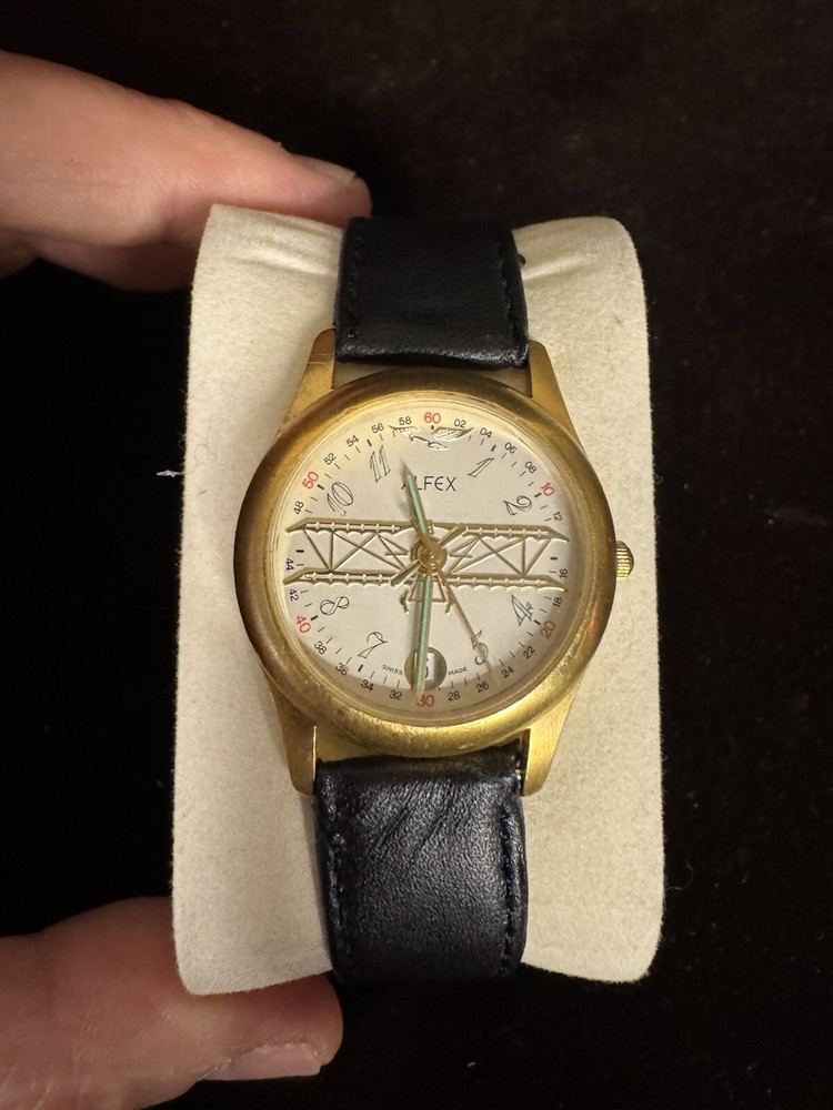 Swiss Made Men's Alfex C.V.W.E. Nimitz US Navy Biplane Military Watch