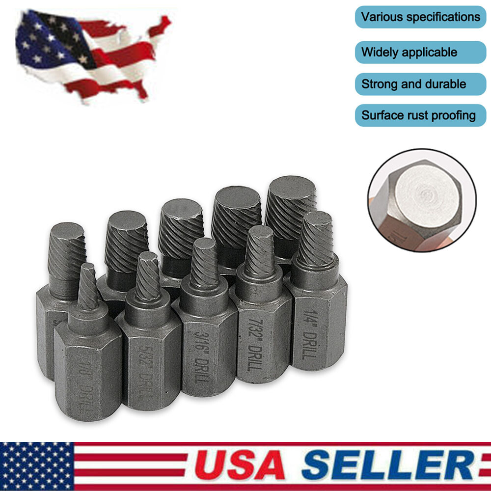 10PCS Damaged Screw Extractor Set Extractor Drill Bits Bolt Stud Remover Set