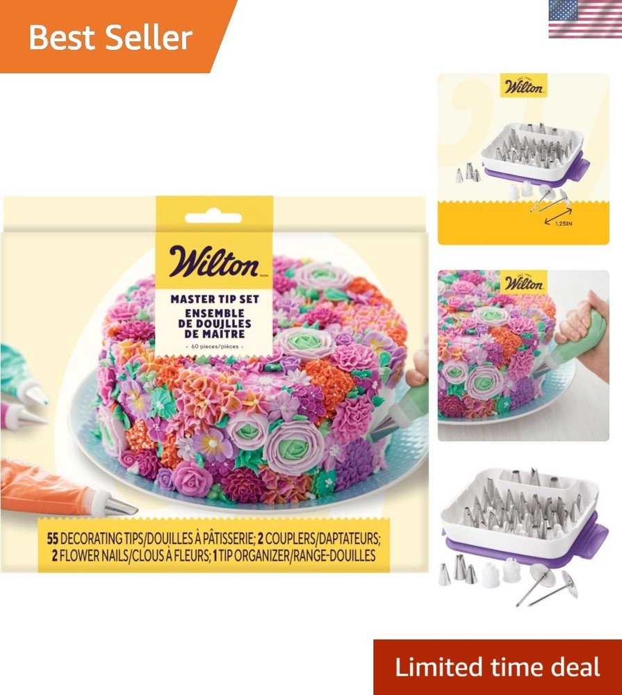 Versatile 55-Piece Stainless Steel Piping Tips Set for Cakes, Cupcakes, and More