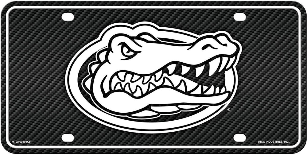 University of Florida Gators Metal Auto Tag License Plate, Carbon Fiber...