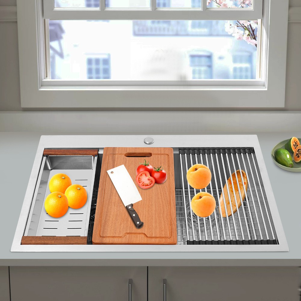 Stainless Steel Double Bowl Flushmount Kitchen Sink-image