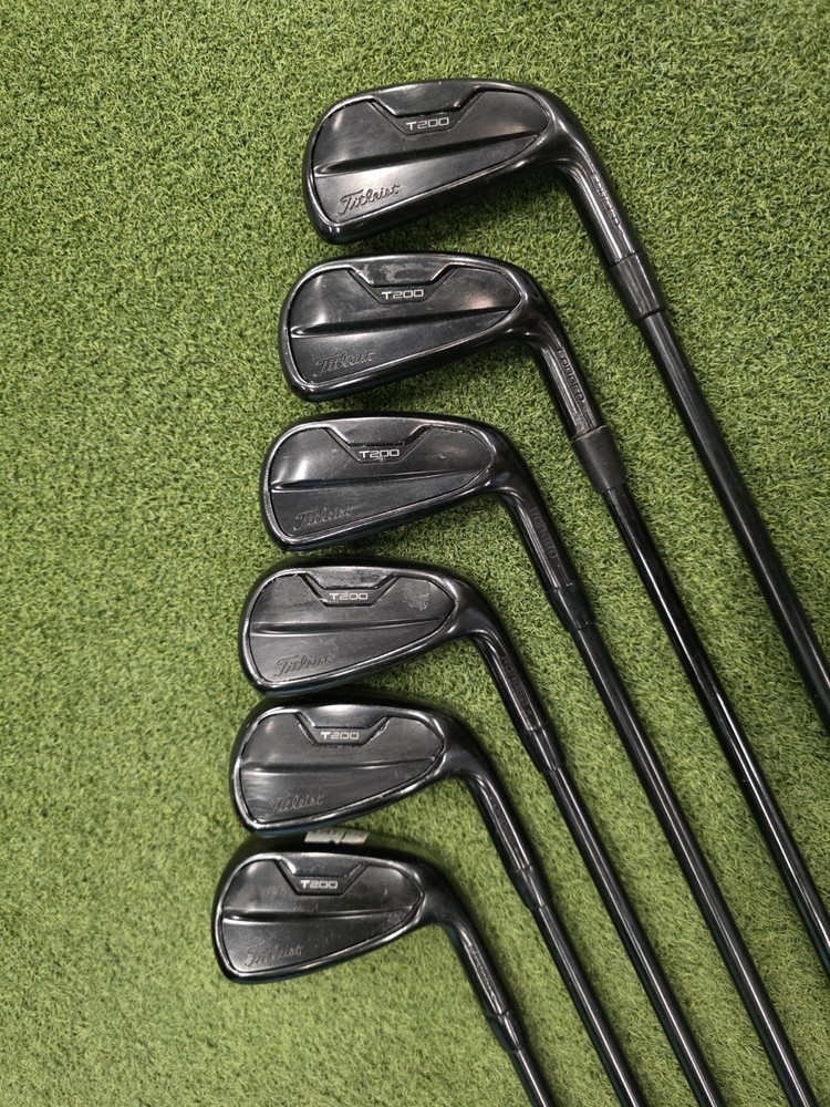 RH Titliest Black T200 Iron Set 5-PW (6 Clubs) With Steel AMT S300 Black Shafts