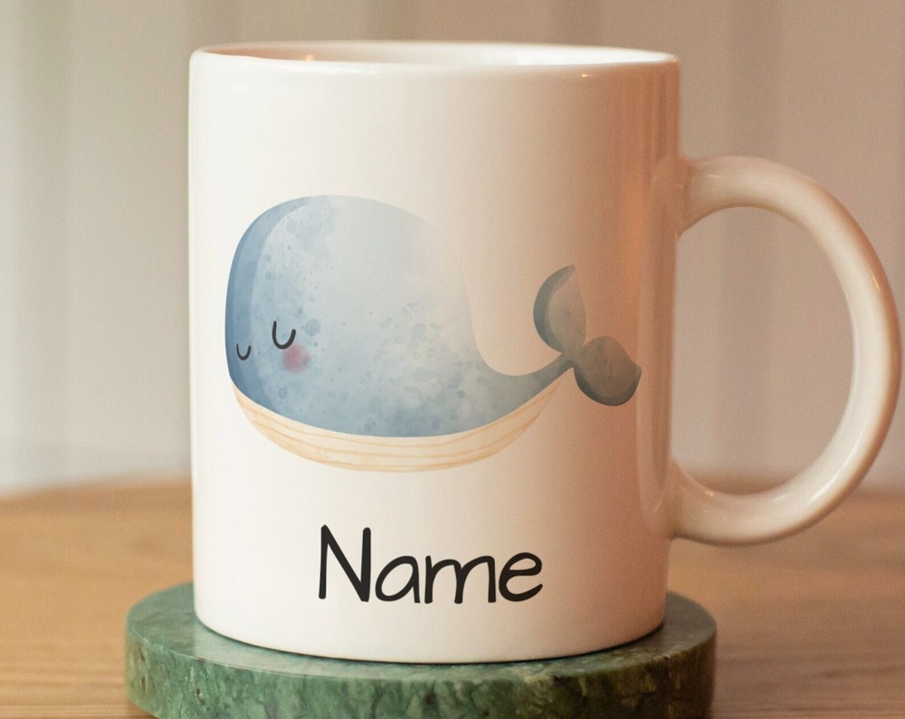 Personalized Whale Mug With Name Custom Name Mug Whale Children's Cup Gift For