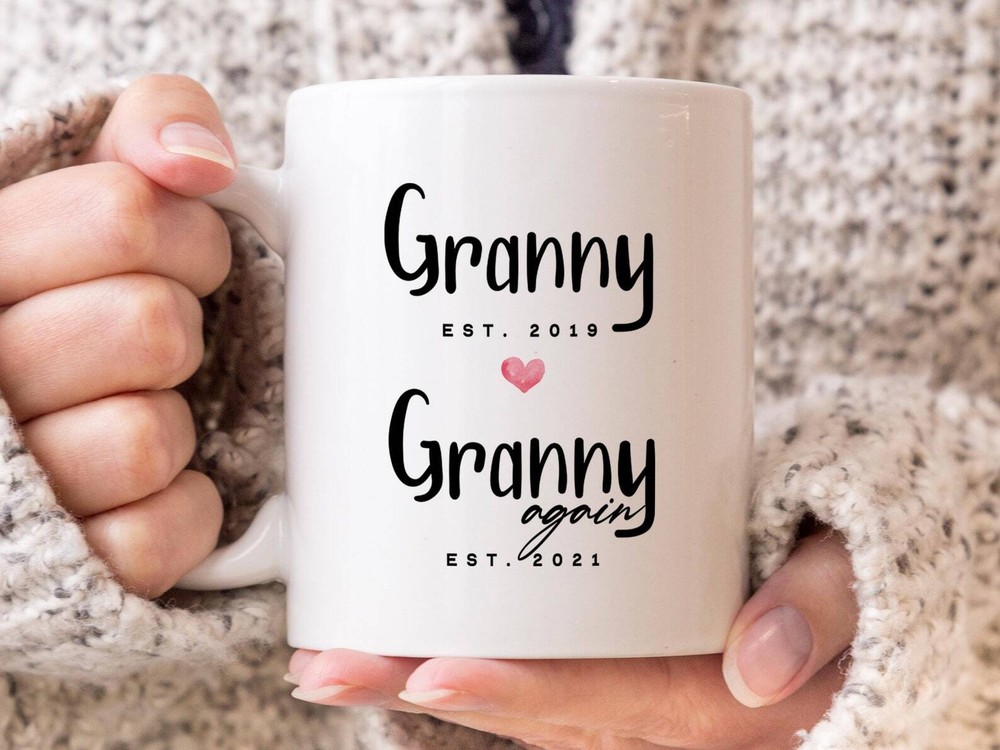 Granny Again Est 2021 Coffee Mug Pregnancy Announcement Coffee Mug Custom Gift