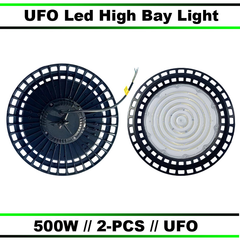 2-PACK 500W UFO LED High Bay Lights for Warehouse & Commercial Spaces  