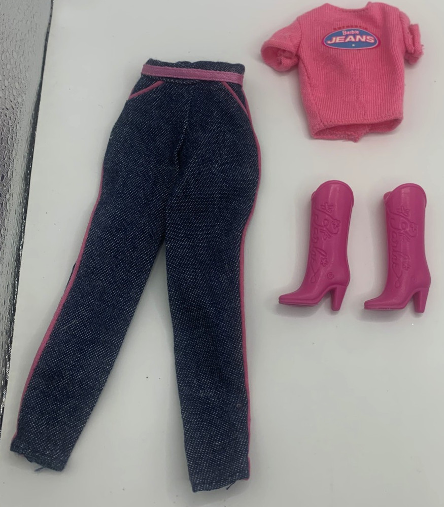 Vintage Barbie Fashion Jeans Doll Clothes Pants Fashion Avenue Authentic Boots