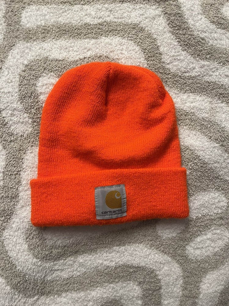 Carhartt Men's Stretch Beanie Cap for Outdoor Work in Orange One Size