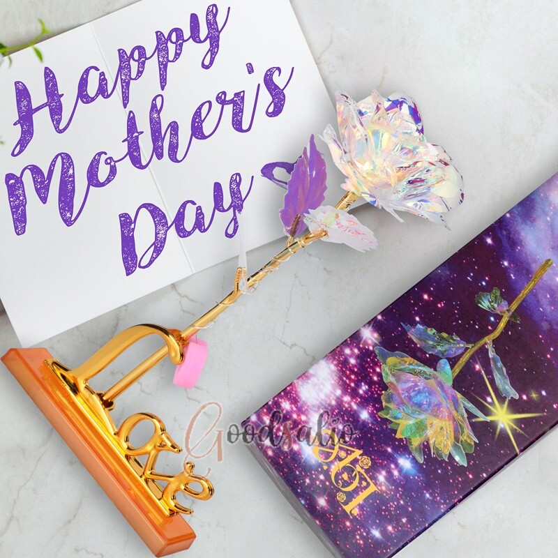 Eternal Crystal Galaxy Rose Flower LED Light Valentine's Day Gift for Lover Mom