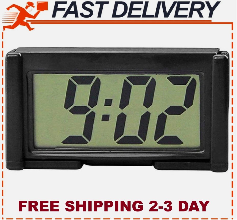 Mini Car Clock Auto Car Truck Dashboard Time Self-Adhesive Bracket Vehicle