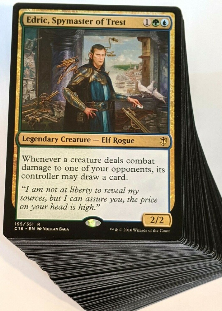 ***Custom Commander Deck*** Edric, Spymaster of Trest - Unblockable Card Draw