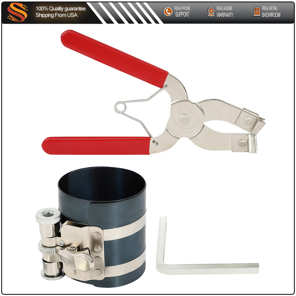 Piston Ring Compressor Ratchet Tool Kit with Safety Pliers Wholesale
