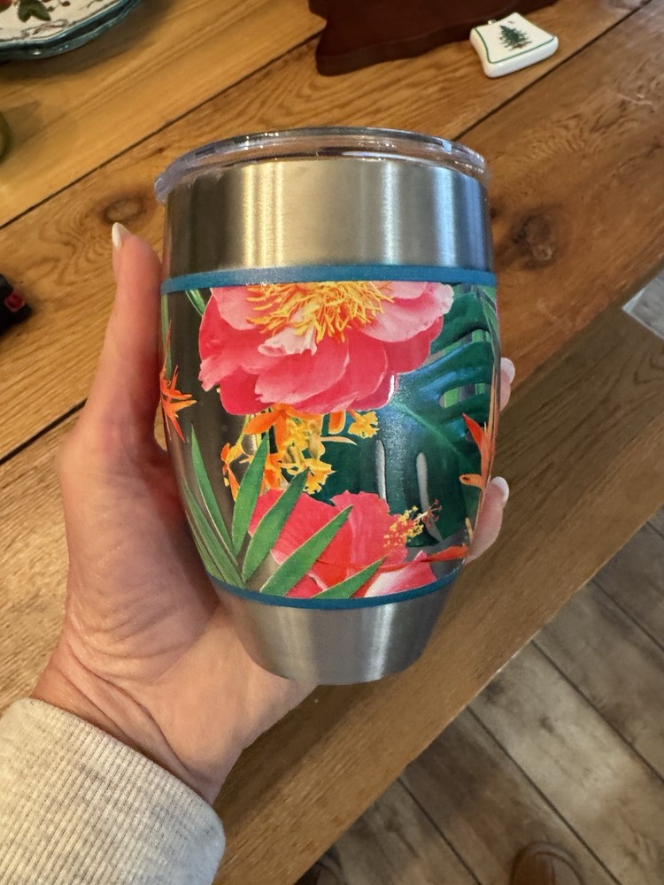 Tervis Tumblr 12 Ounce Tropical Hibiscus New With Lid